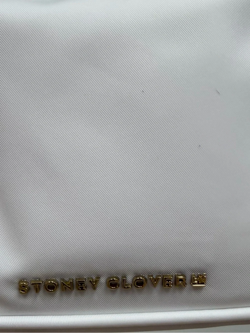 Stoney Clover Lane White Shoulder Bag with Gold Hardware